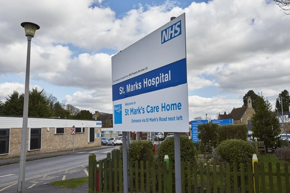 St Marks Hospital sign outside building