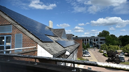 Roof with solar panels