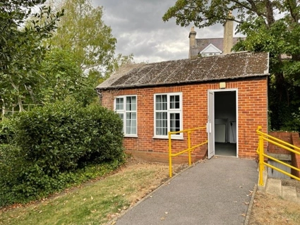 Outside of small building
