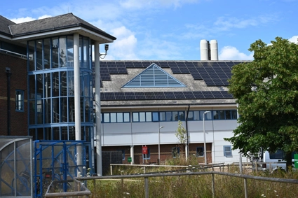 Roof with solar panels