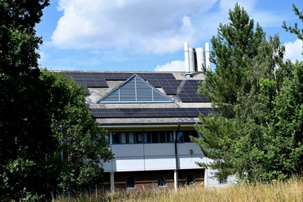 Roof with solar panels