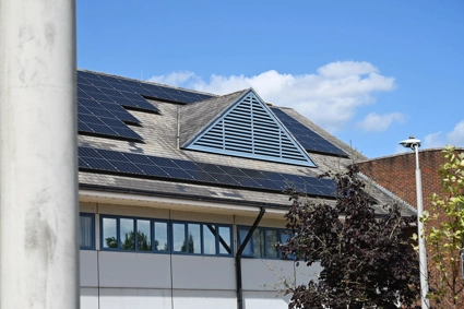Roof with solar panels